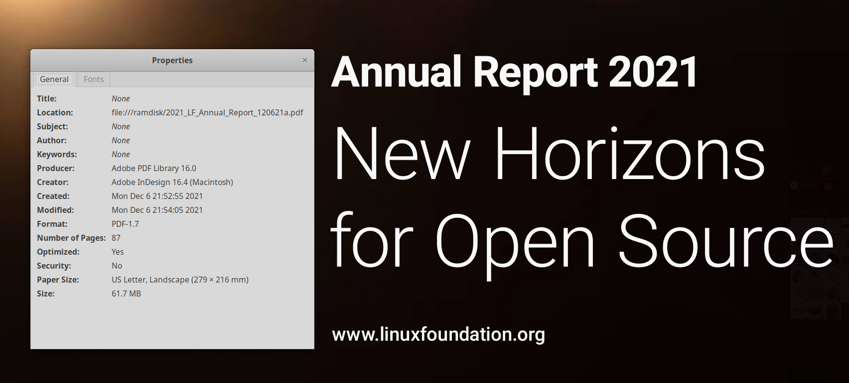 Linux Foundation Annual report 2021, document properties