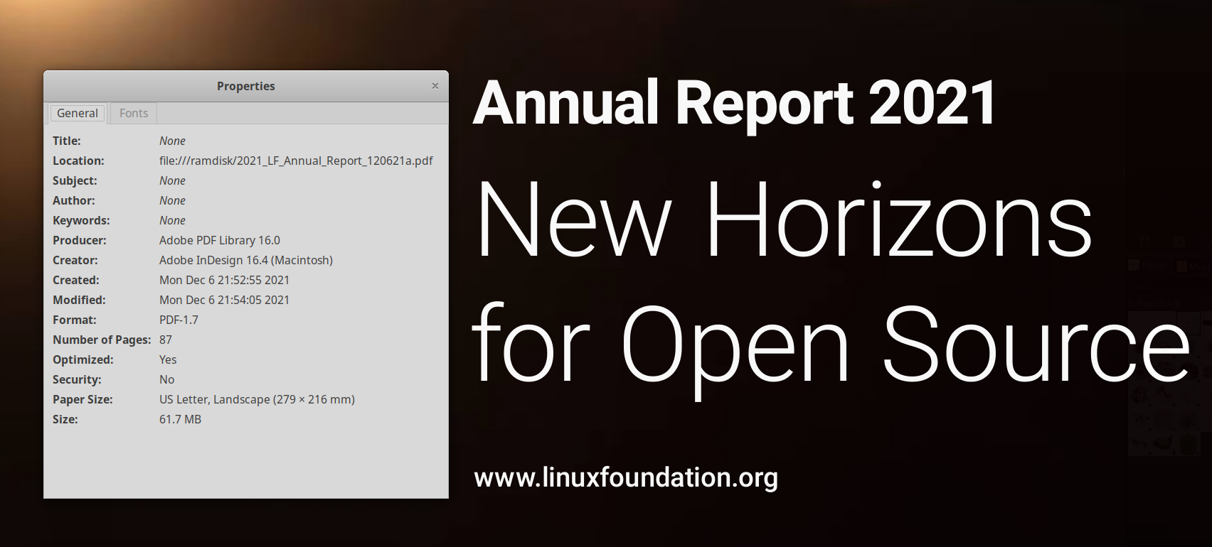 No "Sharp Zaurus XR-5000 (Maemo5) Edition" this time Linux Foundation Annual report 2021, document properties